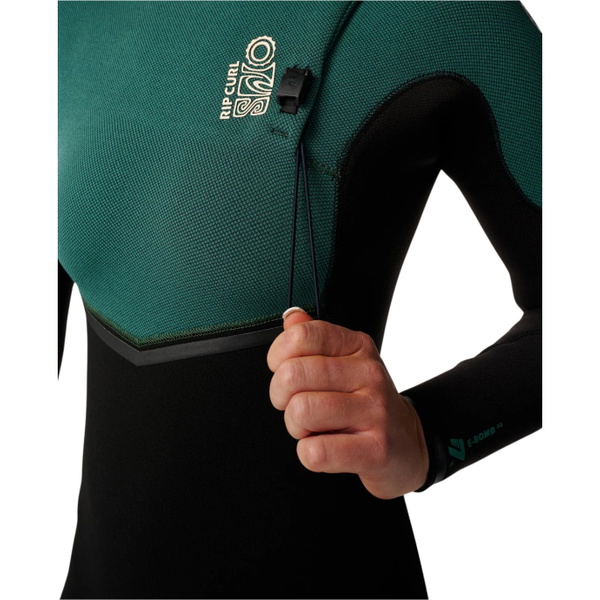 2026 Rip Curl Womens E-Bomb 4/3mm Zip Free Wetsuit 16LWFS - Dark Green